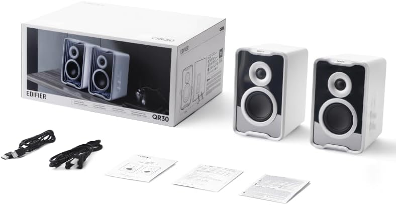 EDIFIER QR30 - Haut-Parleurs Actifs avec Bluetooth V5.4, Effets Lumineux dynamiques. 30 Watts RMS