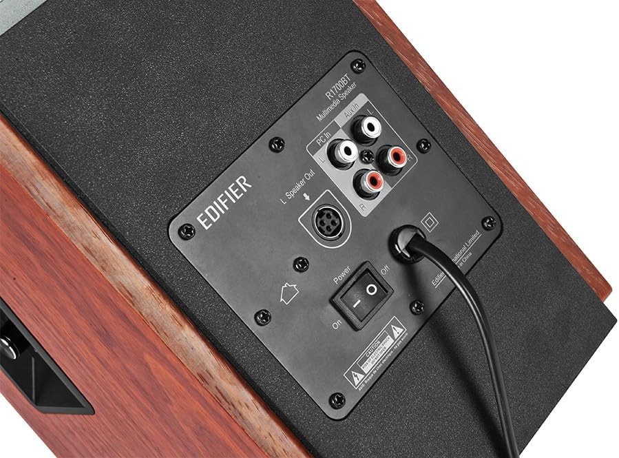 EDIFIER R1700BT - Enceintes Bibliothèque Bluetooth Actives - Moniteurs de studio actif à champ proche - Haut parleurs alimentés 2.0 avec coffrage en bois - 66 watts RMS