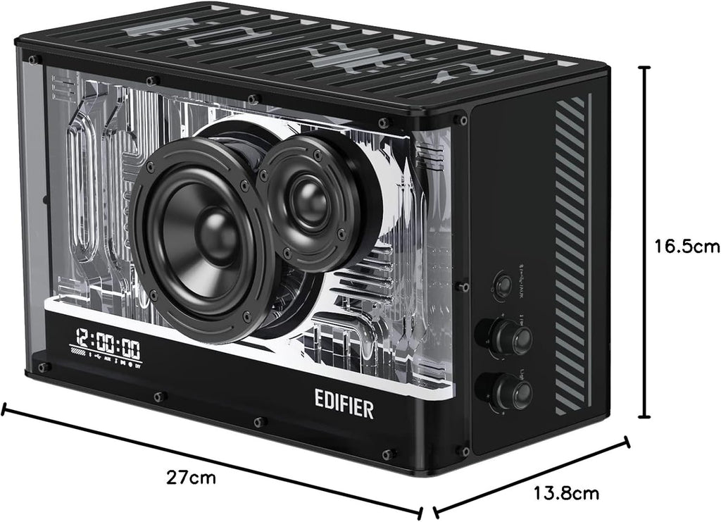 Edifier QD35 - Haut-parleur Bluetooth Compact avec Effets Lumineux RGB, Bluetooth V5.3 et Deux Ports de Chargement Ultra-Rapides. Certifié Hi-Res Audio