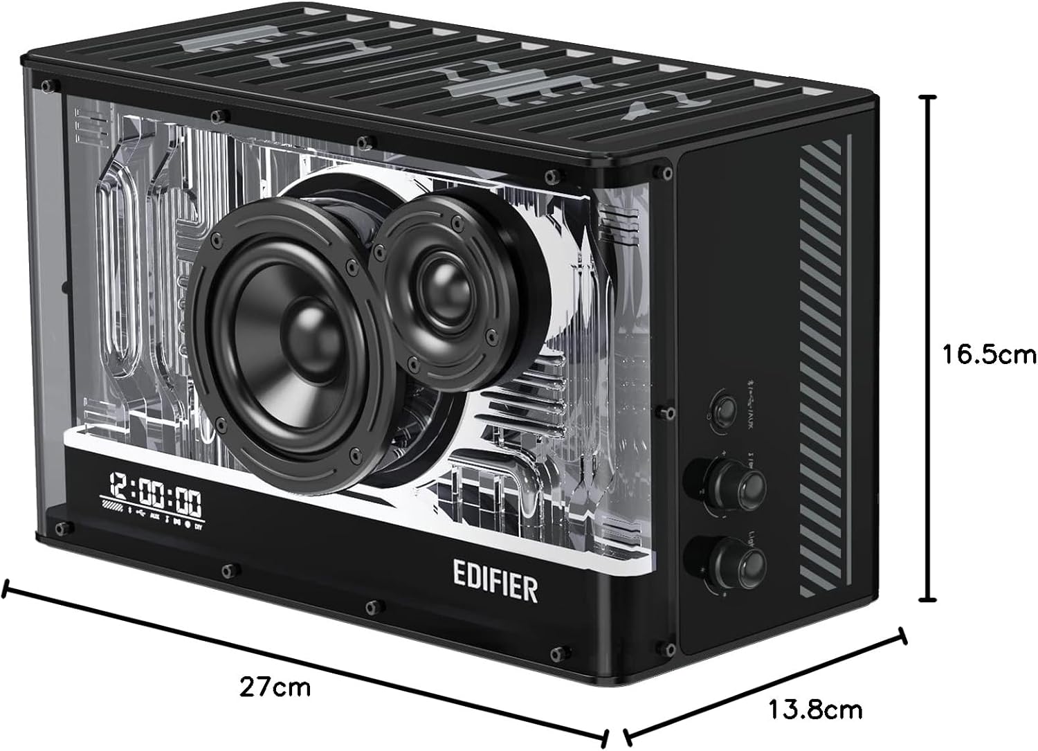 Edifier QD35 - Haut-parleur Bluetooth Compact avec Effets Lumineux RGB, Bluetooth V5.3 et Deux Ports de Chargement Ultra-Rapides. Certifié Hi-Res Audio