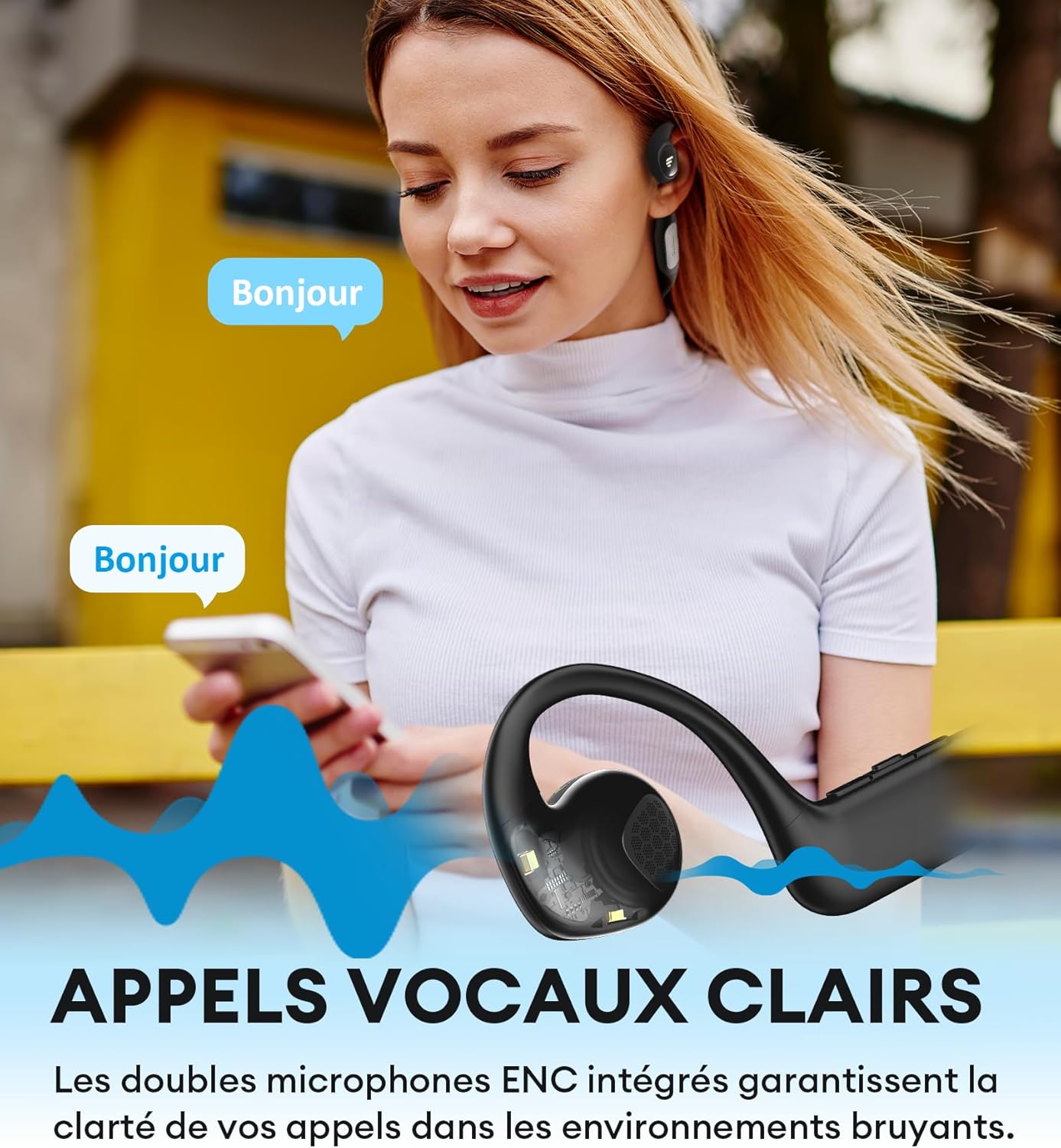 EDIFIER ComfoRun - Écouteurs de Sport sans Fil à Conduction Aérienne, Bluetooth 5.3, Micro Intégré, Autonomie de 17h, Charge Rapide, Podomètre Intégré, IP55 Résistance à la Sueur pour Entraînement