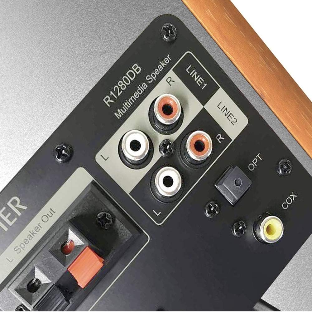 EDIFIER R1280DB - Enceintes de studio Active Bibliothèque à télécommande pour ordinateur portable, PC, MAC, téléphone et Hi-Fi