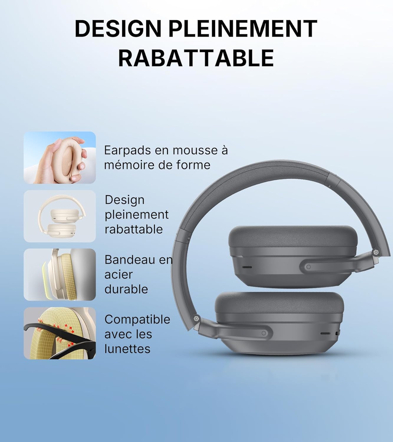 EDIFIER WH700NB Pro - Casque sans Fil avec Annulation de Bruit Active (-43 DB), Audio Hi-Res, Bluetooth V5.4, Appels Clairs avec IA, Charge Rapide, Pliable