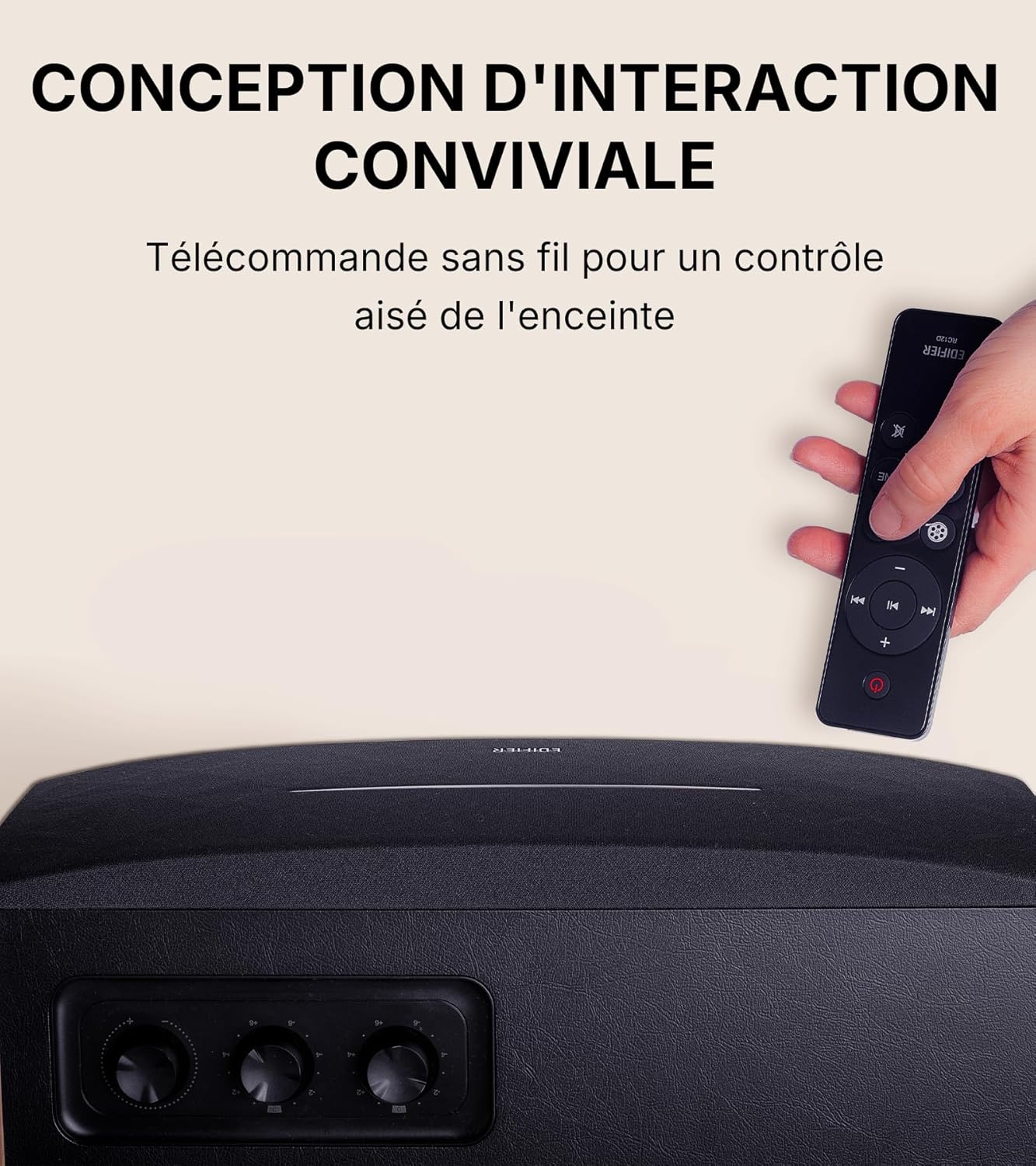 EDIFIER D12 - Haut-Parleur Bluetooth, Son Stéréo 70W avec DSP, Entrées RCA/AUX/Bluetooth, Télécommande sans Fil, Enceinte Multimédia pour PC/Smartphone/TV