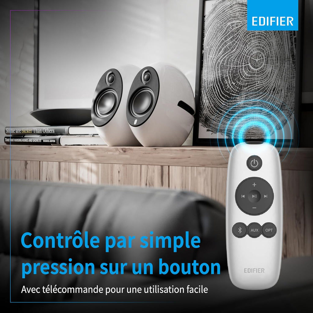 EDIFIER E25HD - Ensemble De Haut-Parleurs Design Avec Bluetooth 5.3 (74 Watts), Audio Hi-Res Sans Fil, LDAC Et Modes Sonores Via L'Application Edifier ConneX