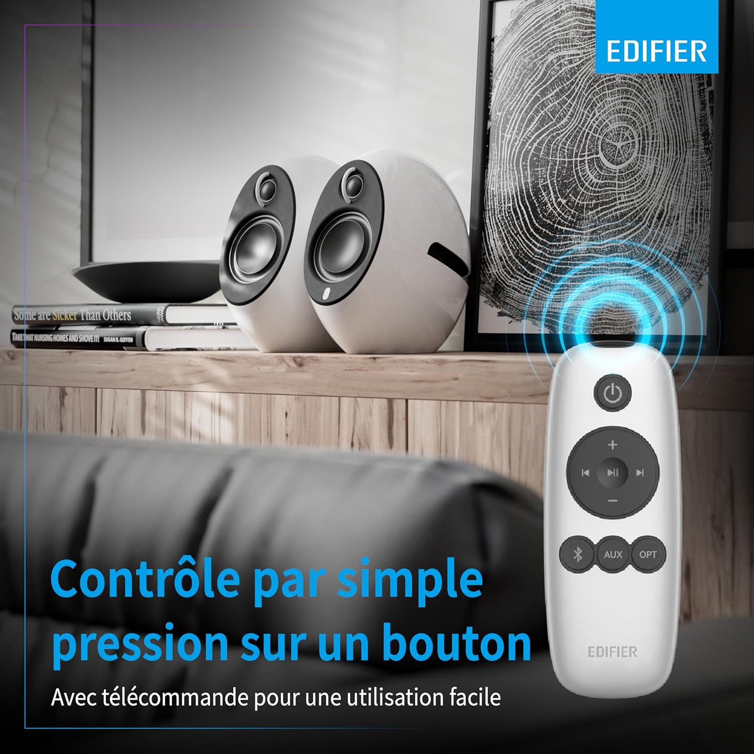 EDIFIER E25HD - Ensemble De Haut-Parleurs Design Avec Bluetooth 5.3 (74 Watts), Audio Hi-Res Sans Fil, LDAC Et Modes Sonores Via L'Application Edifier ConneX