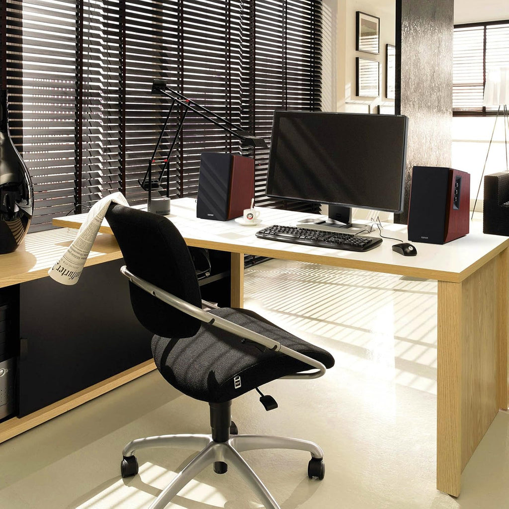 EDIFIER R1700BT - Enceintes Bibliothèque Bluetooth Actives - Moniteurs de studio actif à champ proche - Haut parleurs alimentés 2.0 avec coffrage en bois - 66 watts RMS