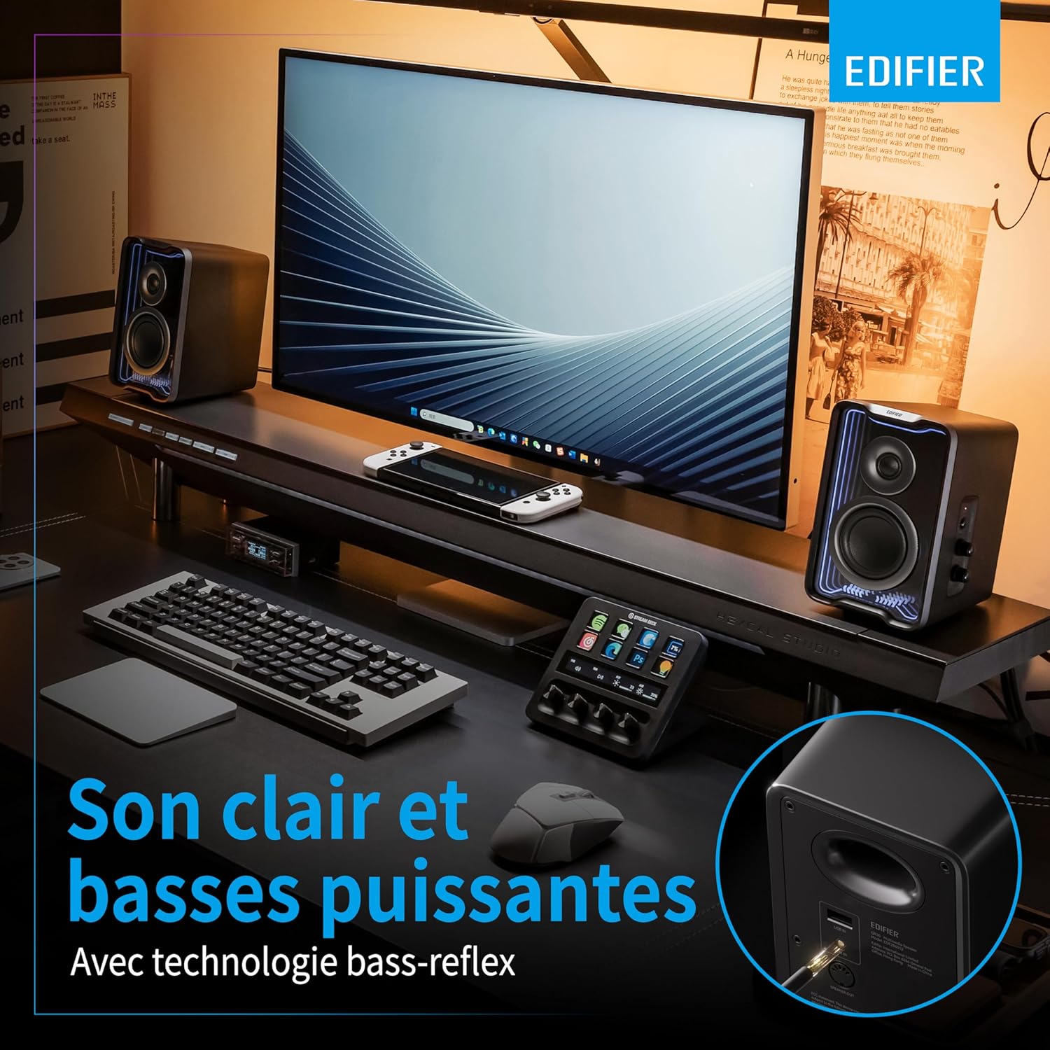 EDIFIER QR30 - Haut-Parleurs Actifs avec Bluetooth V5.4, Effets Lumineux dynamiques. 30 Watts RMS
