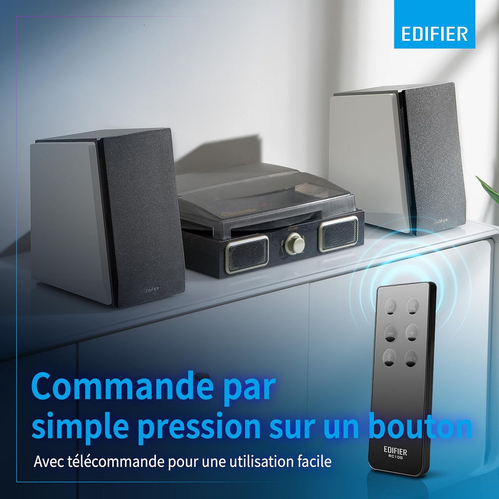 EDIFIER R1700BT - Enceintes Bibliothèque Bluetooth Actives - Moniteurs de studio actif à champ proche - Haut parleurs alimentés 2.0 avec coffrage en bois - 66 watts RMS