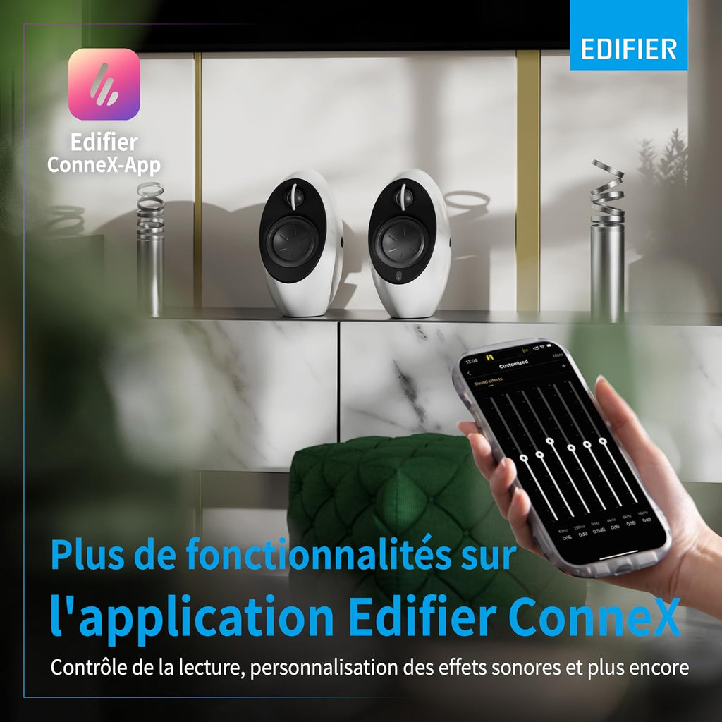 EDIFIER E25HD - Ensemble De Haut-Parleurs Design Avec Bluetooth 5.3 (74 Watts), Audio Hi-Res Sans Fil, LDAC Et Modes Sonores Via L'Application Edifier ConneX