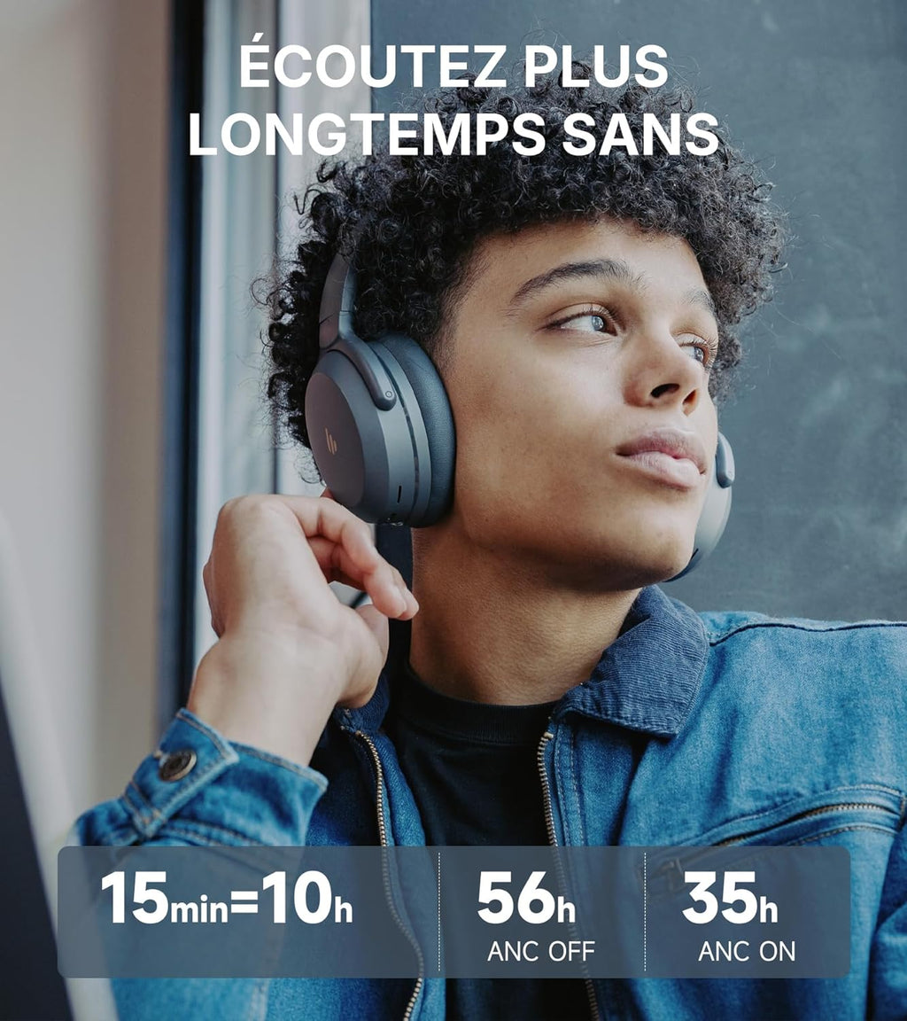 EDIFIER WH700NB Pro - Casque sans Fil avec Annulation de Bruit Active (-43 DB), Audio Hi-Res, Bluetooth V5.4, Appels Clairs avec IA, Charge Rapide, Pliable