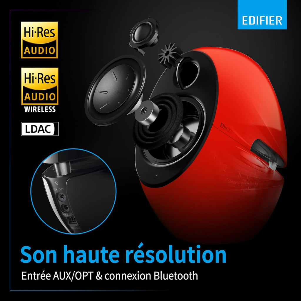 EDIFIER E25HD - Ensemble De Haut-Parleurs Design Avec Bluetooth 5.3 (74 Watts), Audio Hi-Res Sans Fil, LDAC Et Modes Sonores Via L'Application Edifier ConneX