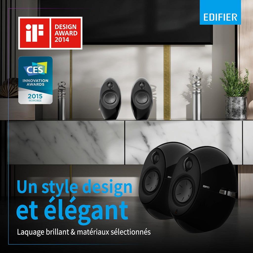 EDIFIER E25HD - Ensemble De Haut-Parleurs Design Avec Bluetooth 5.3 (74 Watts), Audio Hi-Res Sans Fil, LDAC Et Modes Sonores Via L'Application Edifier ConneX