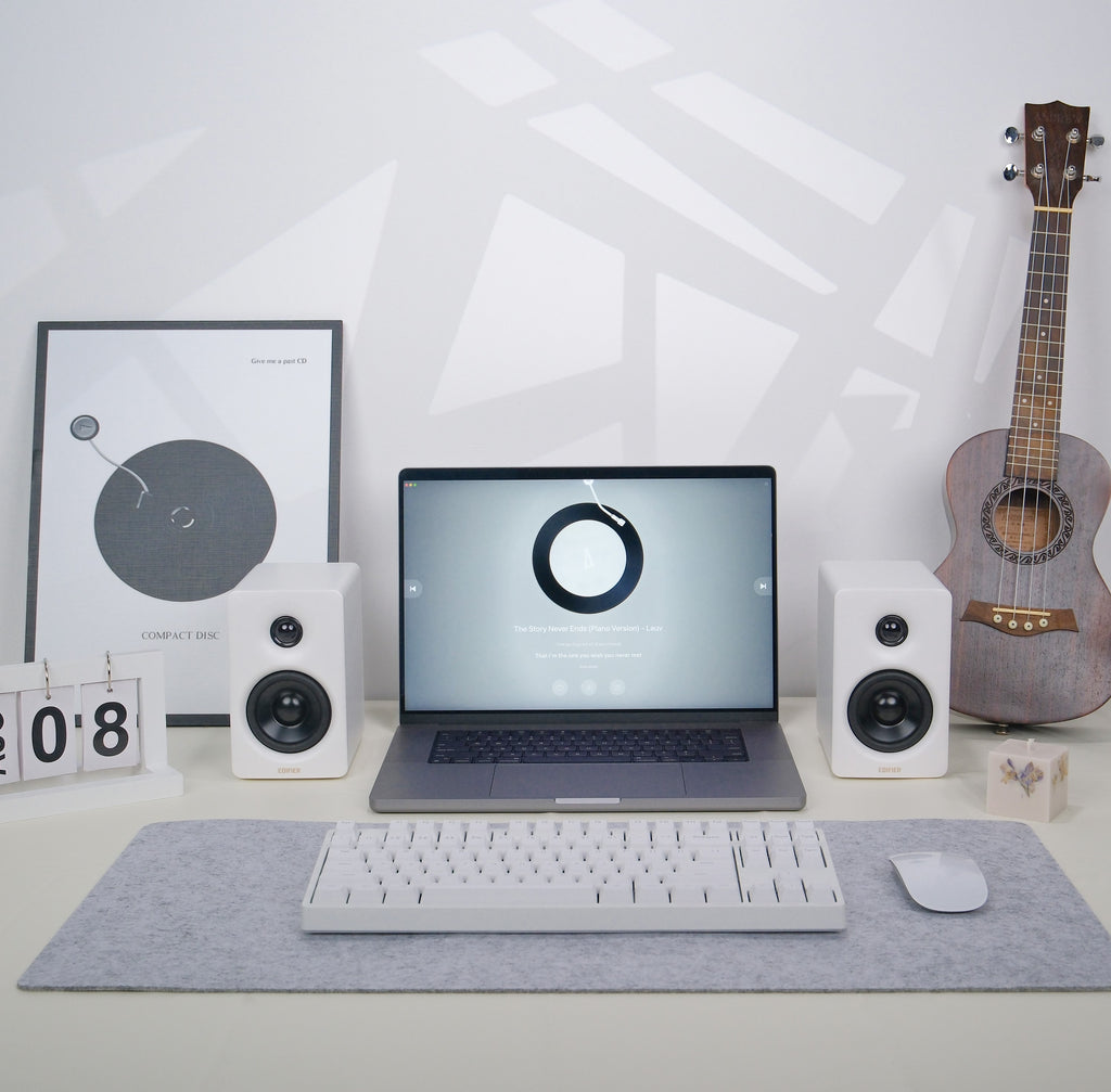 Edifier M60 - Haut-parleurs Bibliotheques 2.0, Bluetooth 5.3, 66W RMS, Audio Hi-Res, LDAC, Basses 3" & Tweeter 1", Entrées USB-C & AUX, Panneau Tactile Sensible, Enceintes PC