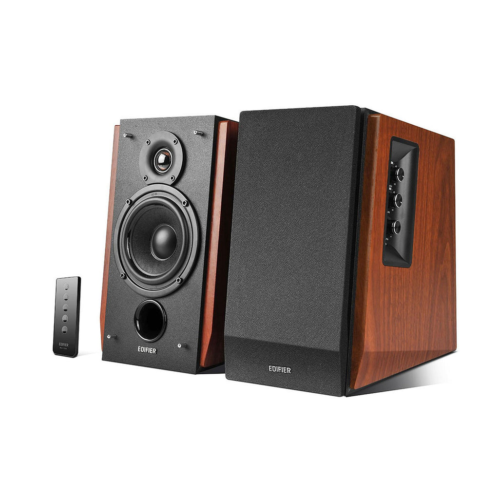 EDIFIER R1700BT - Enceintes Bibliothèque Bluetooth Actives - Moniteurs de studio actif à champ proche - Haut parleurs alimentés 2.0 avec coffrage en bois - 66 watts RMS